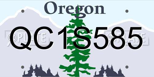 QC1S585 Oregon License Plate