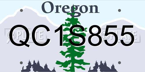 QC1S855 Oregon License Plate