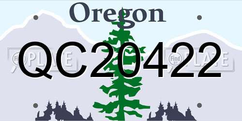 QC20422 Oregon License Plate