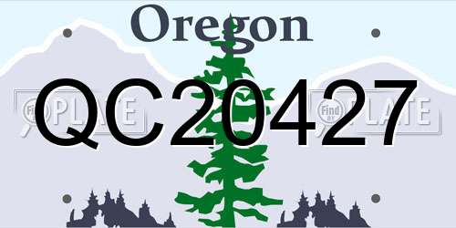 QC20427 Oregon License Plate