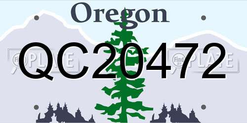 QC20472 Oregon License Plate