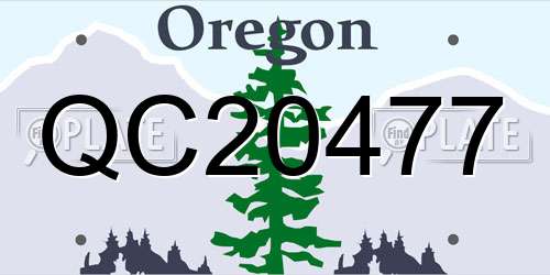 QC20477 Oregon License Plate