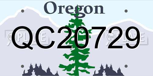 QC20729 Oregon License Plate