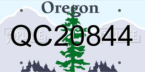 QC20844 Oregon License Plate