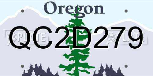 QC2D279 Oregon License Plate