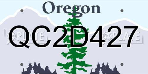 QC2D427 Oregon License Plate