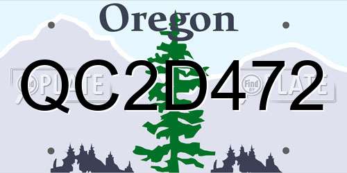 QC2D472 Oregon License Plate