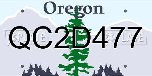QC2D477 Oregon License Plate
