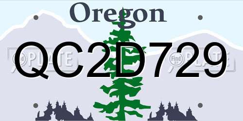 QC2D729 Oregon License Plate