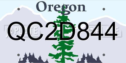 QC2D844 Oregon License Plate