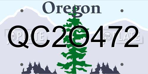 QC2O472 Oregon License Plate