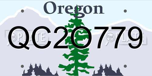 QC2O779 Oregon License Plate