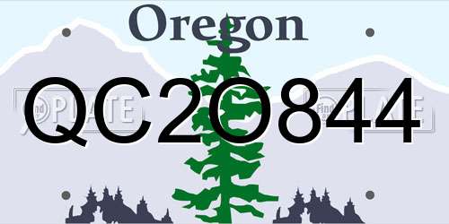 QC2O844 Oregon License Plate