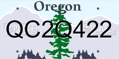 QC2Q422 Oregon License Plate