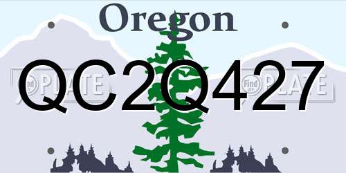 QC2Q427 Oregon License Plate