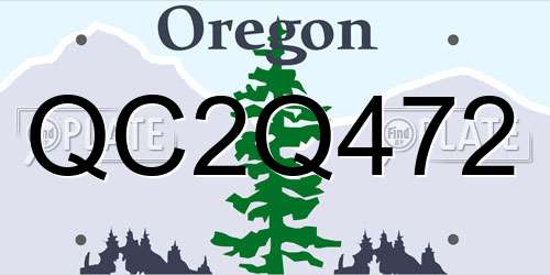 QC2Q472 Oregon License Plate