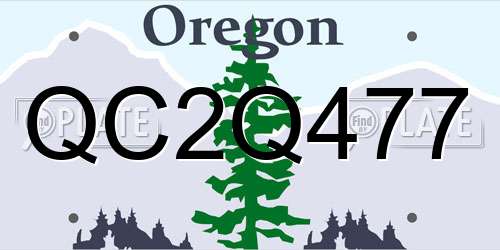 QC2Q477 Oregon License Plate