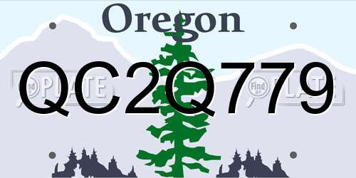 QC2Q779 Oregon License Plate