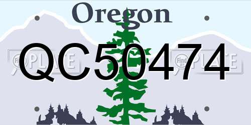 QC50474 Oregon License Plate