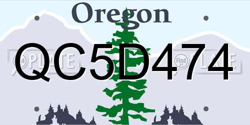 QC5D474 Oregon License Plate