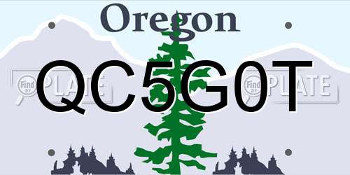 QC5G0T Oregon License Plate