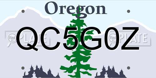 QC5G0Z Oregon License Plate