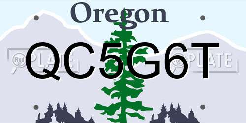 QC5G6T Oregon License Plate
