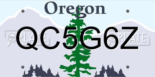 QC5G6Z Oregon License Plate