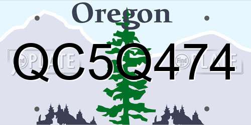 QC5Q474 Oregon License Plate