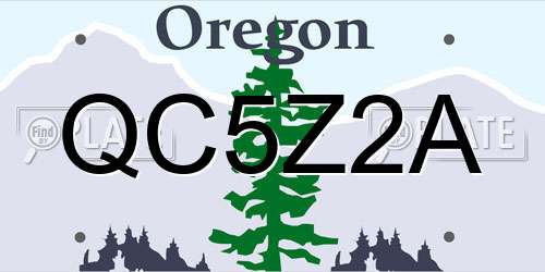 QC5Z2A Oregon License Plate