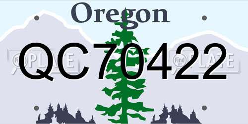 QC70422 Oregon License Plate