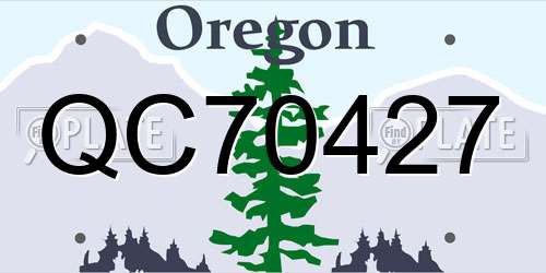 QC70427 Oregon License Plate