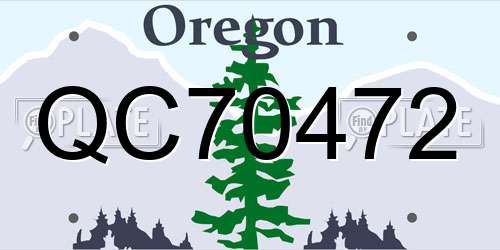 QC70472 Oregon License Plate