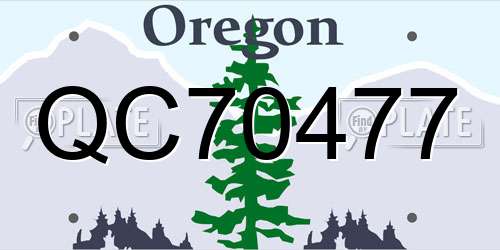 QC70477 Oregon License Plate