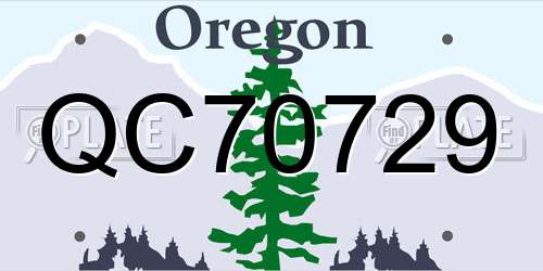 QC70729 Oregon License Plate