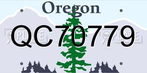 QC70779 Oregon License Plate