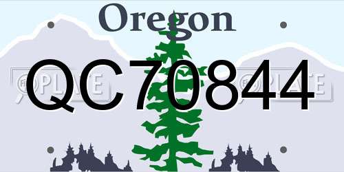 QC70844 Oregon License Plate