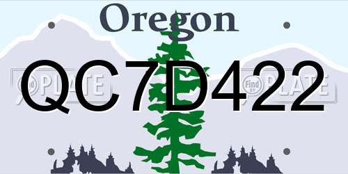 QC7D422 Oregon License Plate
