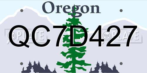 QC7D427 Oregon License Plate