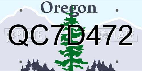 QC7D472 Oregon License Plate