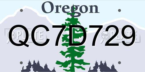 QC7D729 Oregon License Plate