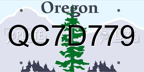 QC7D779 Oregon License Plate
