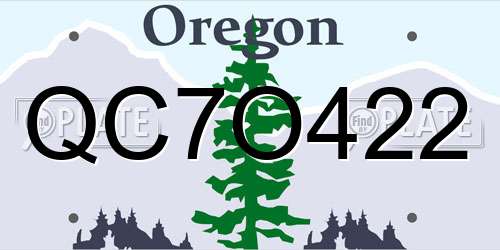 QC7O422 Oregon License Plate