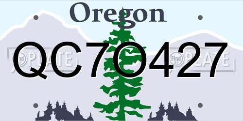 QC7O427 Oregon License Plate