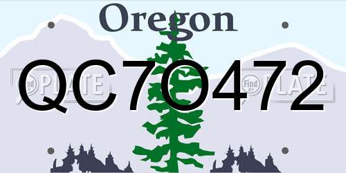 QC7O472 Oregon License Plate