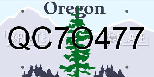 QC7O477 Oregon License Plate