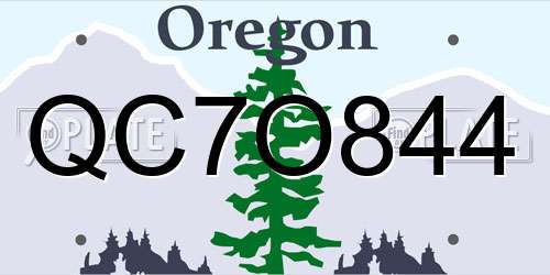 QC7O844 Oregon License Plate