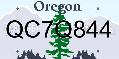 QC7Q844 Oregon License Plate