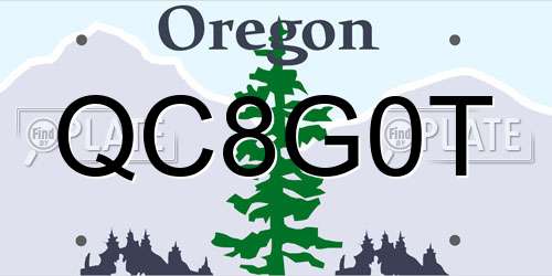 QC8G0T Oregon License Plate