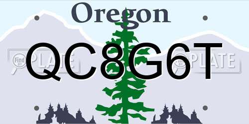 QC8G6T Oregon License Plate